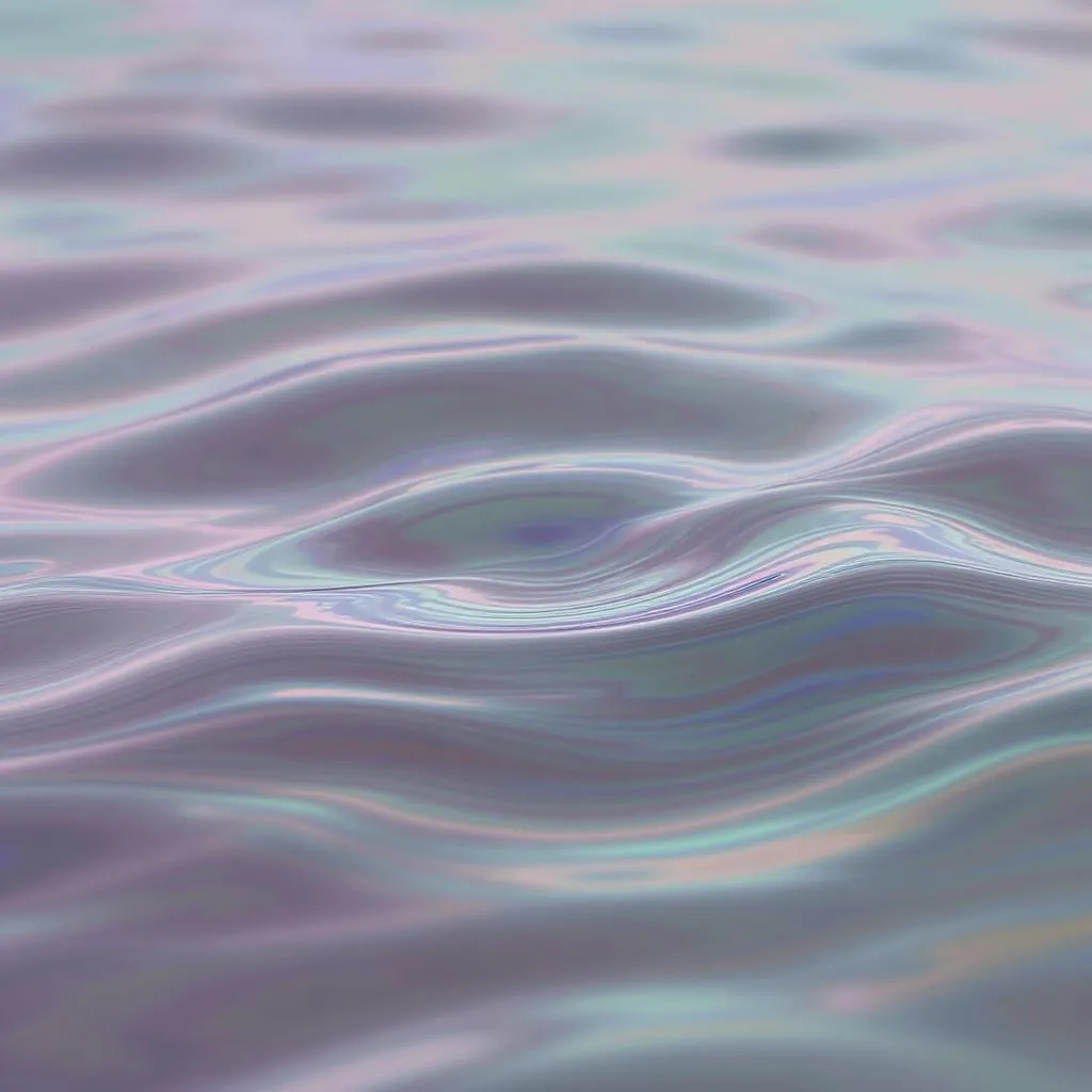Resonant Field style - ethereal waves with soft pastel hues and smooth reflections create a tranquil, dreamlike atmosphere.